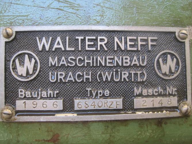 WALTER NEFF 6S 40 RZF